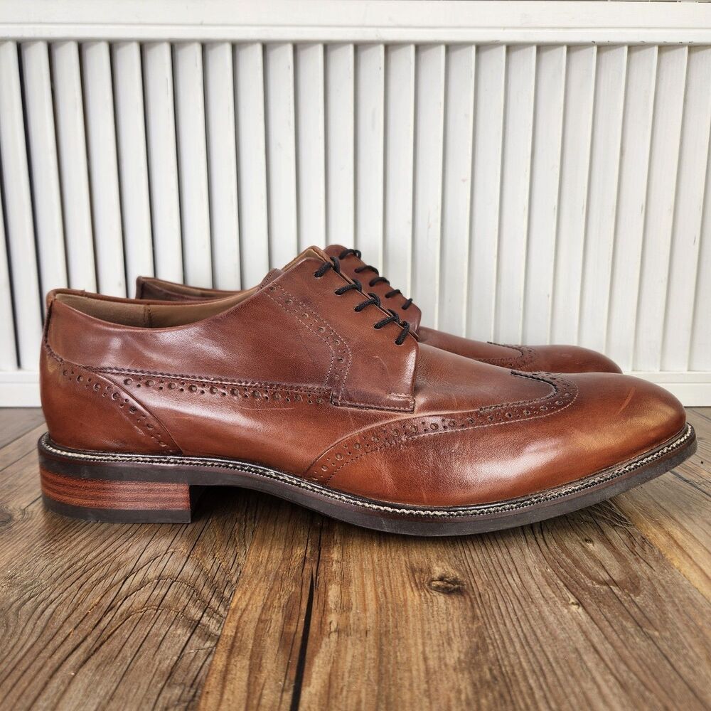 Cole Haan Modern Essentials Grand.OS Wingtip Mens 13 W Brown Leather Derby Shoes